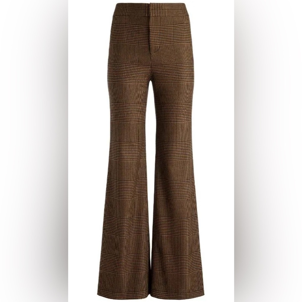 Alice + Olivia Deanna Houndstooth Bootcut Trousers, Size 8 (NWT)